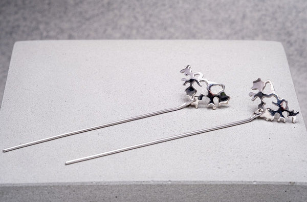 Boucles d'oreilles Lichen avec chaînettes