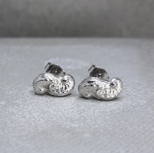 Boucles d'oreilles Abalones et diamants